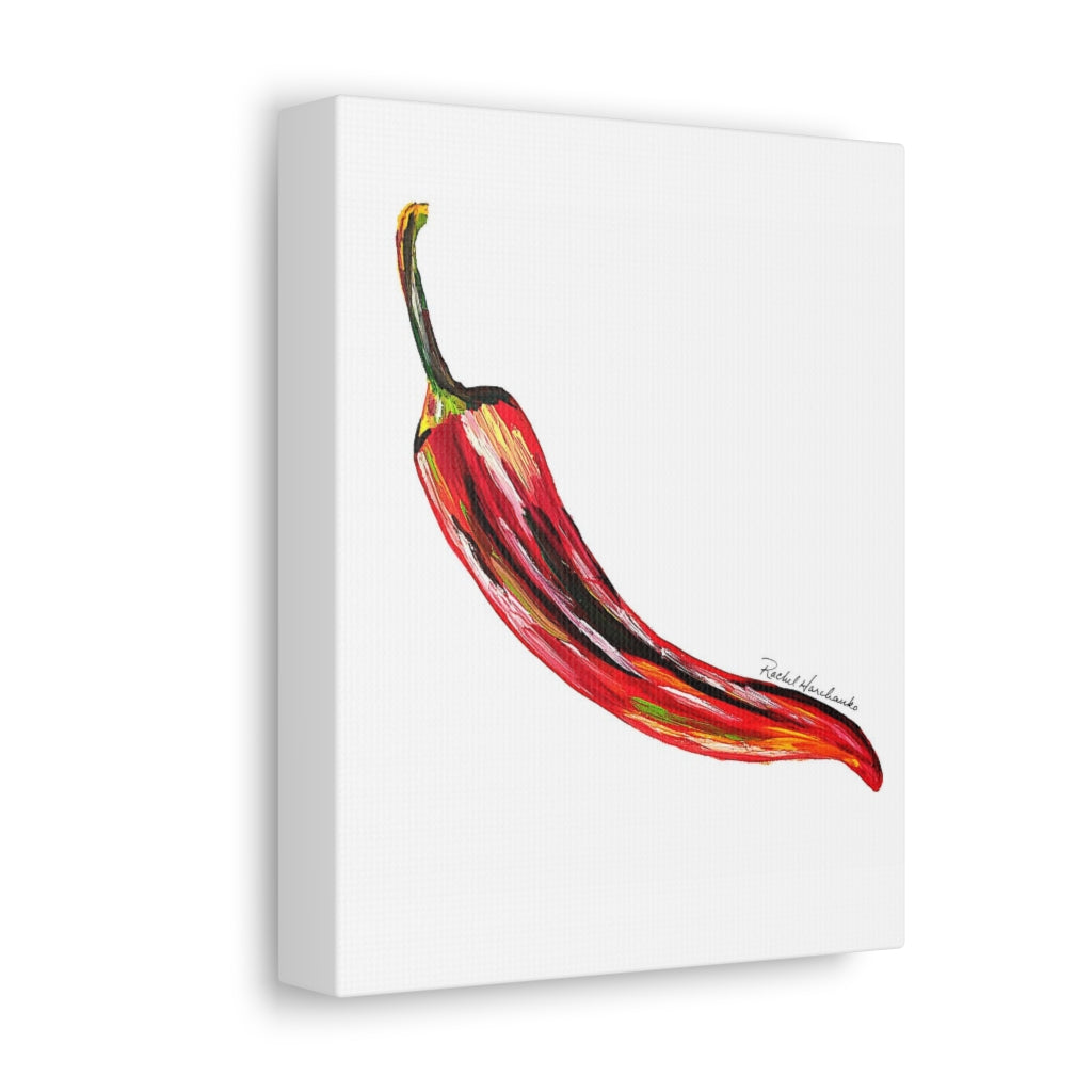 Pop Pepper Cayenne Satin Canvas, Stretched