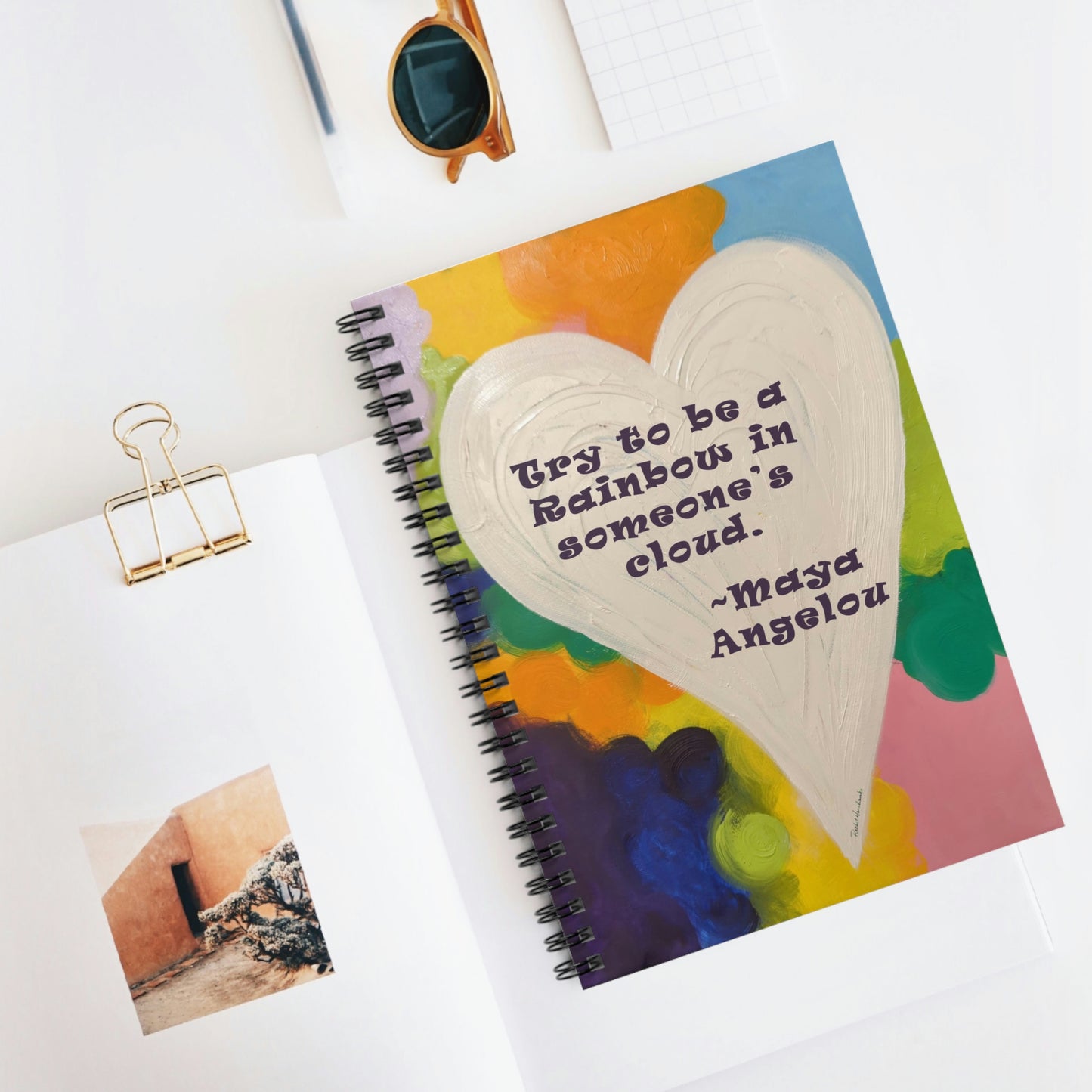 Rainbow Heart Spiral Notebook - Ruled Line