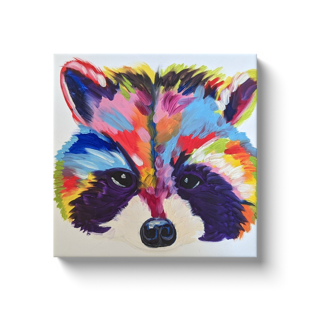 Pop Raccoon Canvas Wraps