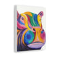 Pop Hippo on Satin Canvas, Stretched