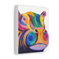 Pop Hippo on Satin Canvas, Stretched