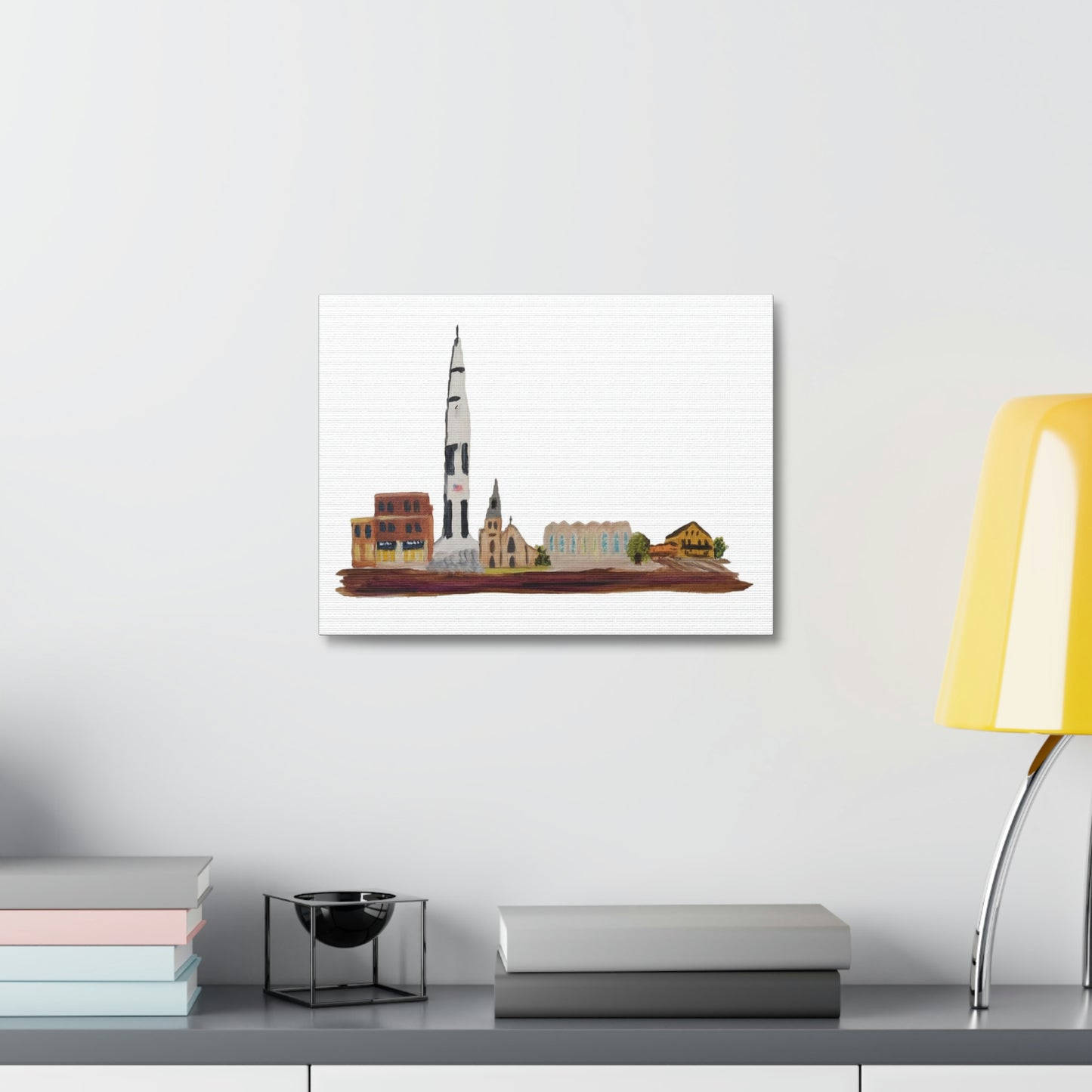 Huntsville Skyline Satin Canvas, Stretched