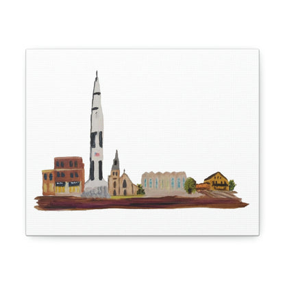 Huntsville Skyline Satin Canvas, Stretched