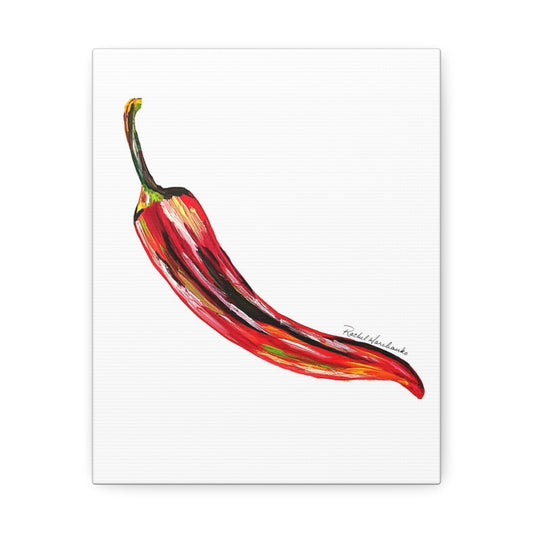 Pop Pepper Cayenne Satin Canvas, Stretched