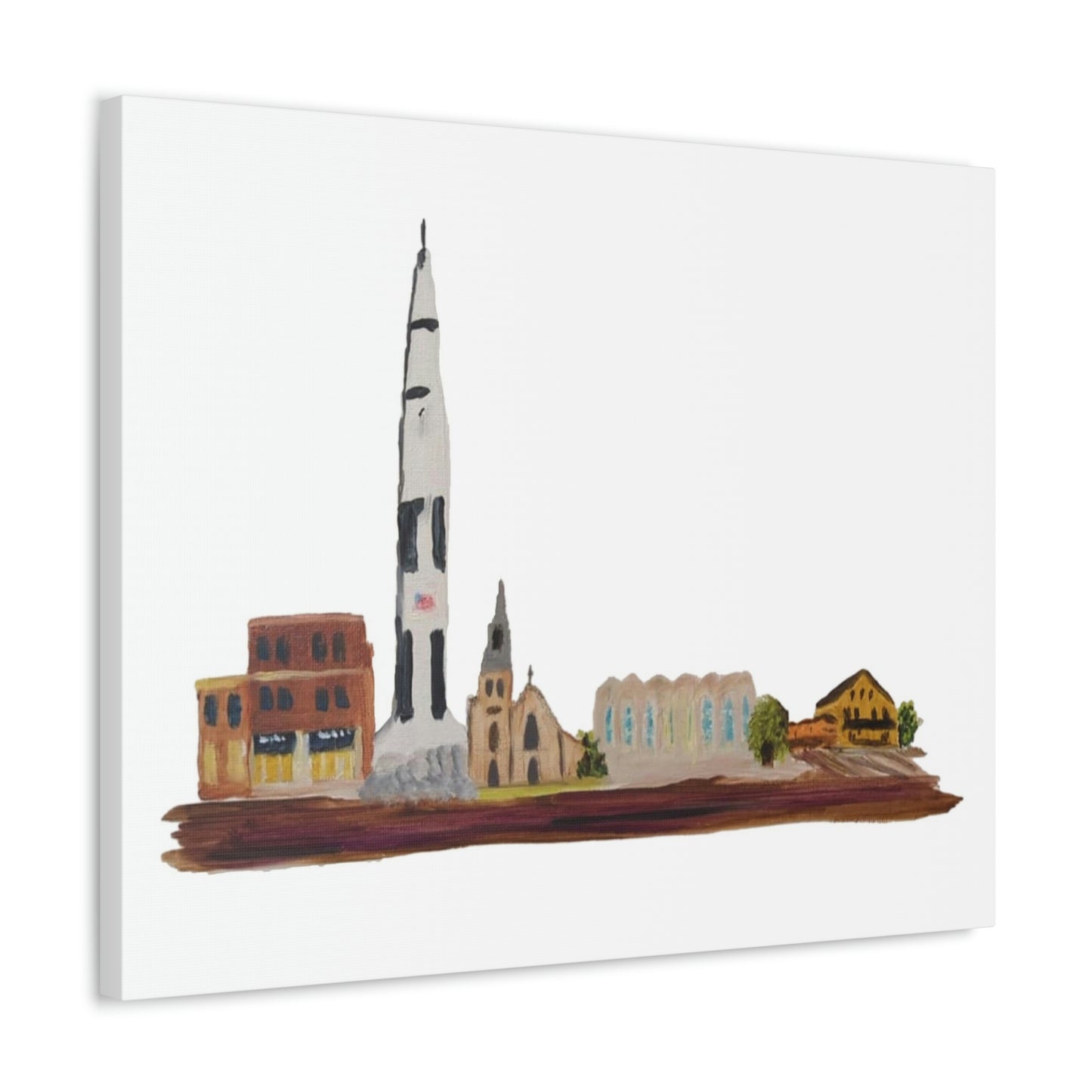 Huntsville Skyline Satin Canvas, Stretched