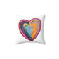 Pink Heart Spun Polyester Square Pillow