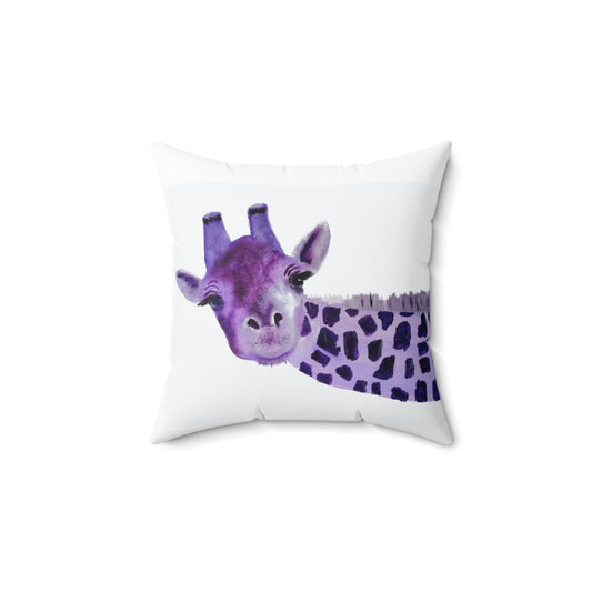 Very Peri Giraffe Spun Polyester Square Pillow