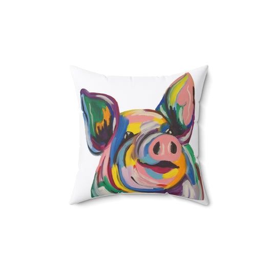 Pop Pig Spun Polyester Square Pillow