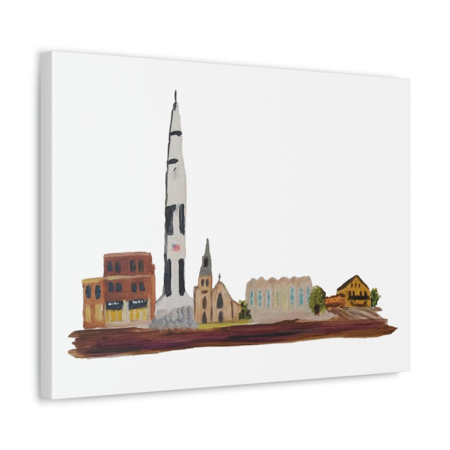 Huntsville Skyline Satin Canvas, Stretched