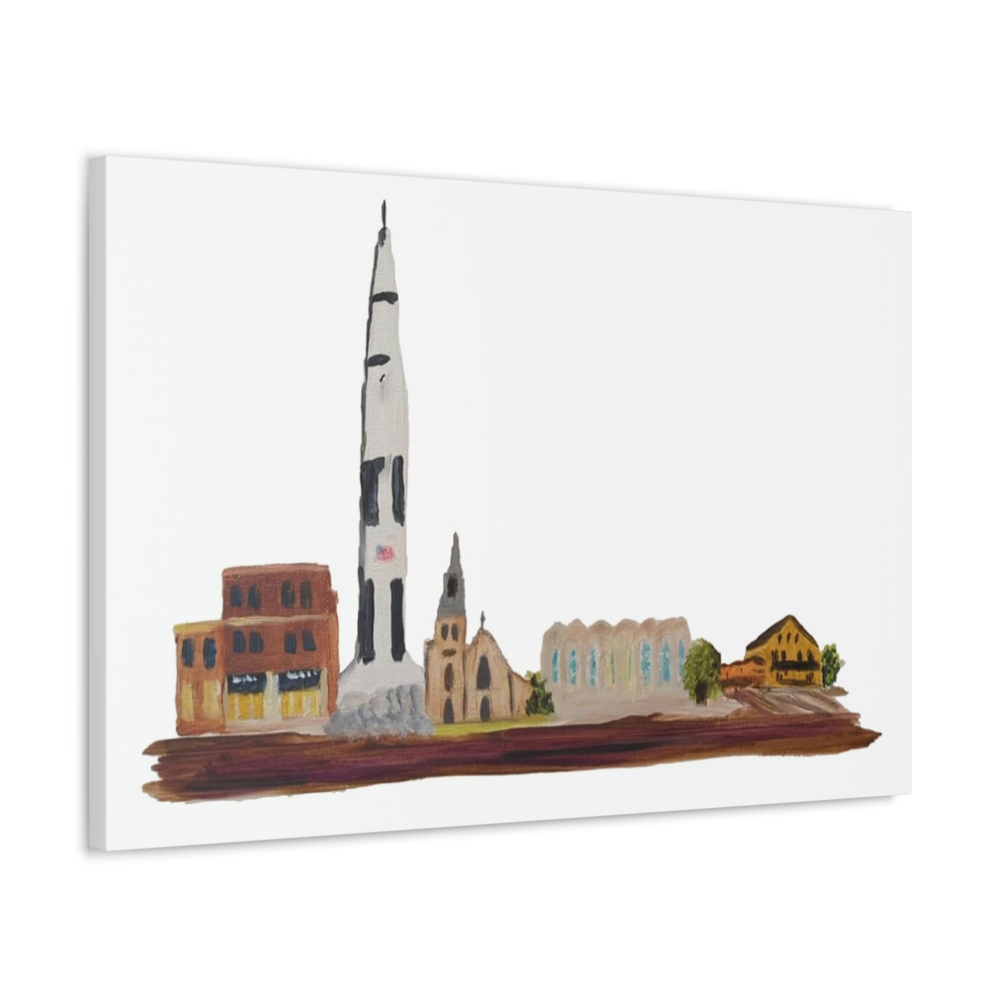 Huntsville Skyline Satin Canvas, Stretched